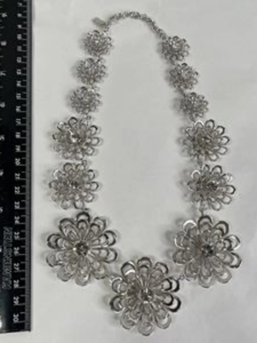 Kate Spade Silver Tone Flower Statement Necklace